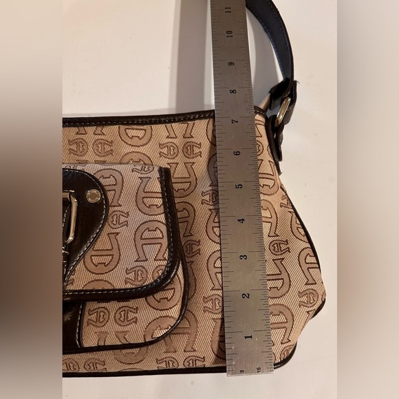 ETIENNE AIGNER Signature Logo Tan With Dark Brown Trim Shoulder Strap Bag - Picture 12 of 16